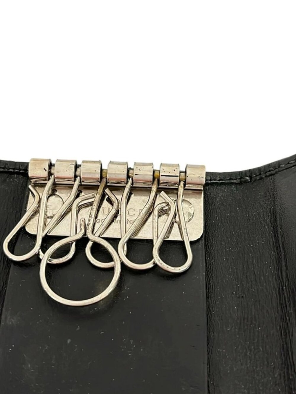 GUCCI Imprime 138093 Black PVC Leather Key Case - Picture 4 of 10